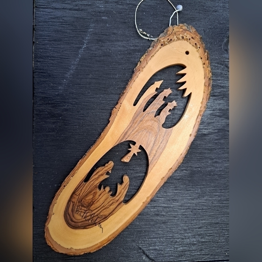 IL Bambino Christmas Tree Christmas Ornament Olive Wood Made in Israel Collect
